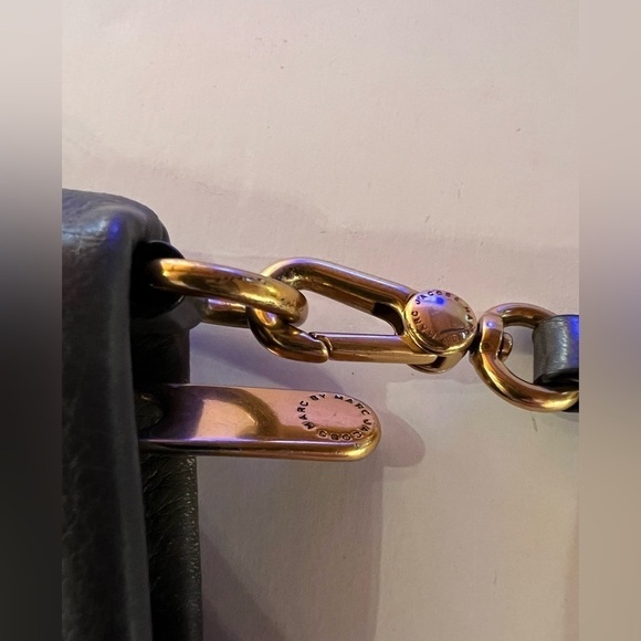 Marc by Marc Jacobs Y2K gray leather pouchette crossbody bag pleated lined - Picture 7 of 14